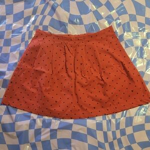 Oh My Disney Red Pleated Polka Dot Skirt with Mickey Mouse Silhouette